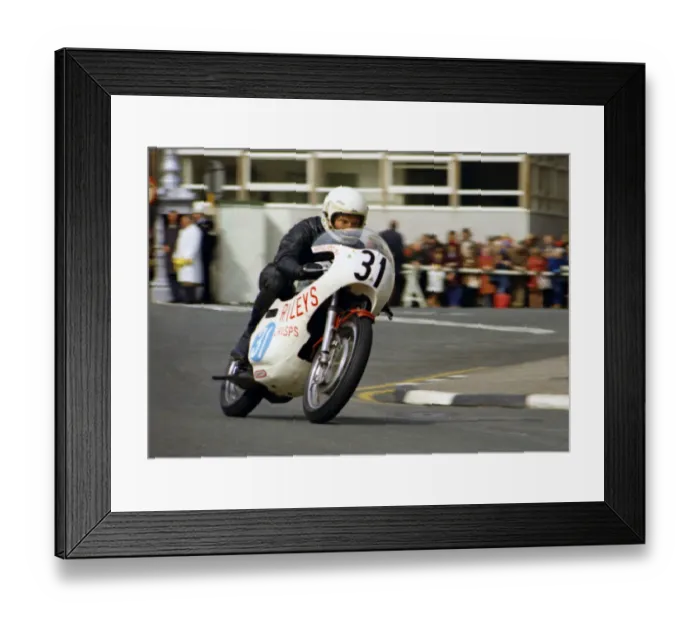 Framed Print : Rick Burrows (Yamaha) 1974 Junior Manx Grand Prix Framed Print : Rick Burrows (Yamaha) 1974 Junior Manx Grand Prix