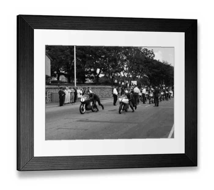 Framed Print : John Dawson (AJS) and Jim Heath (Norton) 1969 Junior Manx Grand Prix Framed Print : John Dawson (AJS) and Jim Heath (Norton) 1969 Junior Manx Grand Prix