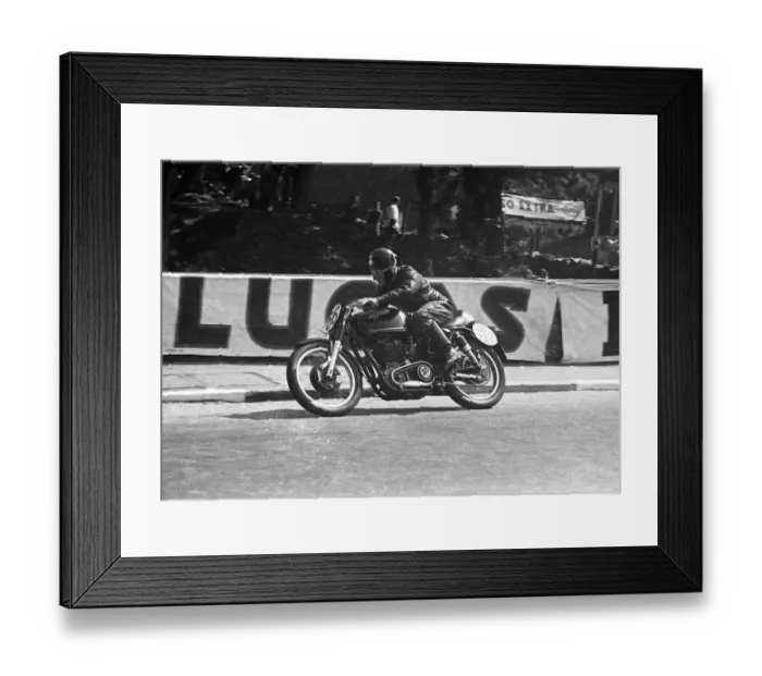 Framed Print : Leo Simpson (AJS) 1953 Junior TT Framed Print : Leo Simpson (AJS) 1953 Junior TT