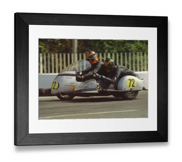 Framed Print : Brian Mee & Colin Newbold (BSA) 1971 750 Sidecar TT Framed Print : Brian Mee & Colin Newbold (BSA) 1971 750 Sidecar TT