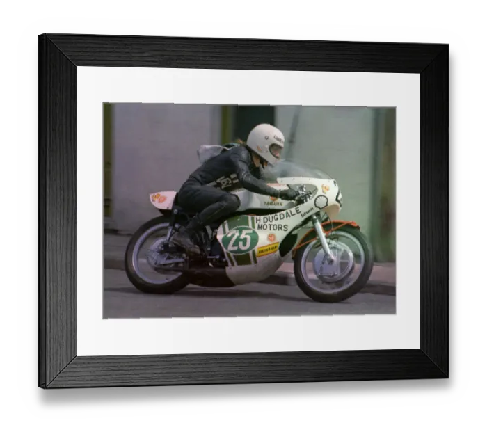 Framed Print : Charlie Williams (Dugdale Yamaha) 1972 Lightweight TT Framed Print : Charlie Williams (Dugdale Yamaha) 1972 Lightweight TT