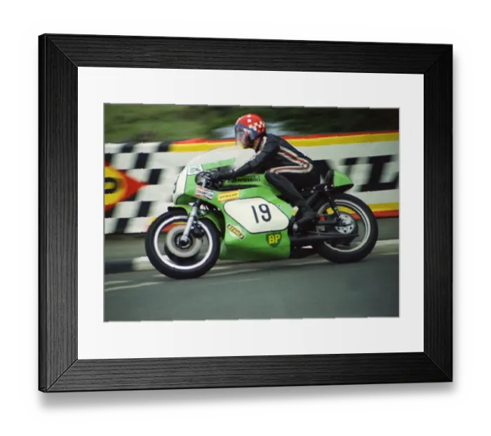 Framed Print : Geoff Barry (Kawasaki) 1974 Formula 750 TT Framed Print : Geoff Barry (Kawasaki) 1974 Formula 750 TT