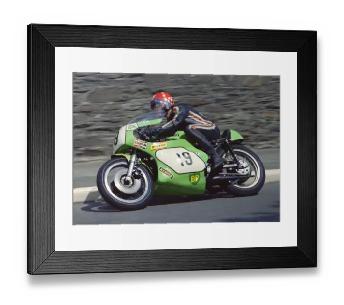 Framed Print : Geoff Barry (Kawasaki) 1974 Formula 750 TT Framed Print : Geoff Barry (Kawasaki) 1974 Formula 750 TT