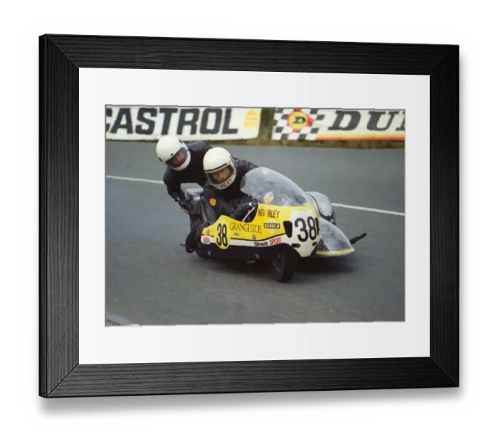 Framed Print : Nev Riley & Peter Cartwright (BSA) 1974 750 Sidecar TT Framed Print : Nev Riley & Peter Cartwright (BSA) 1974 750 Sidecar TT