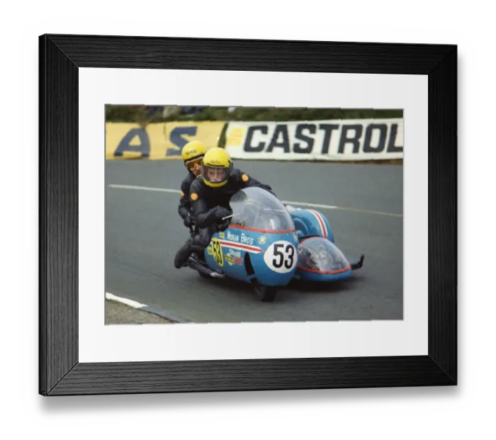 Framed Print : Barrie Moran & K Moran (Moran Norton) 1974 750 Sidecar TT Framed Print : Barrie Moran & K Moran (Moran Norton) 1974 750 Sidecar TT