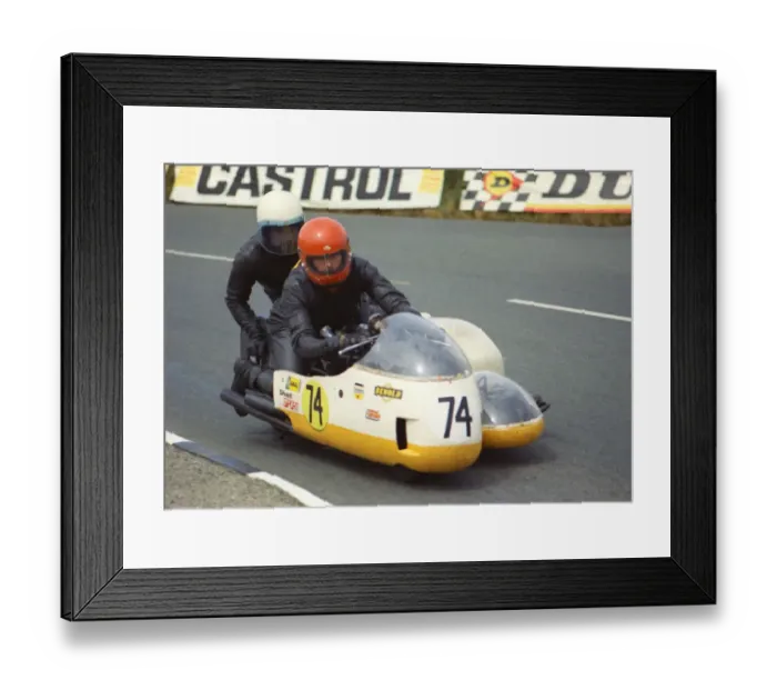 Framed Print : Crawford Martindale & B Forest (BSA) 1974 750 Sidecar TT Framed Print : Crawford Martindale & B Forest (BSA) 1974 750 Sidecar TT