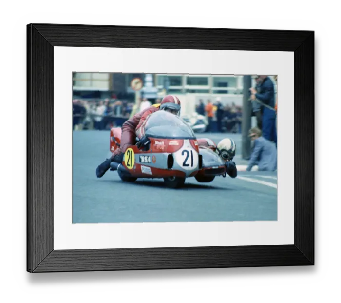 Framed Print : John Barker & C Emmins (Devimead BSA) 1974 750sc TT Framed Print : John Barker & C Emmins (Devimead BSA) 1974 750sc TT