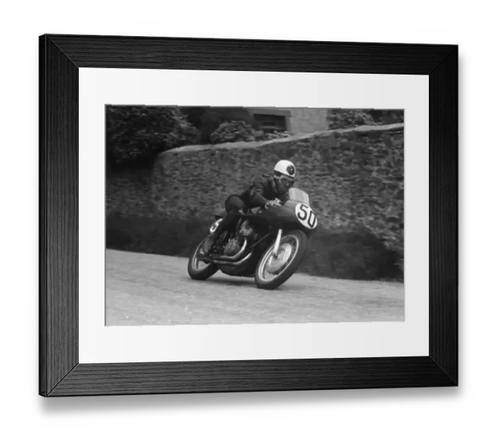 Framed Print : Geoff Duke (Gilera) 1955 Senior TT