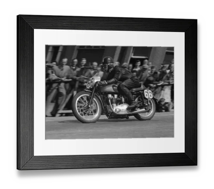 Framed Print : Morrie Lowe (Triumph) 1955 Senior TT