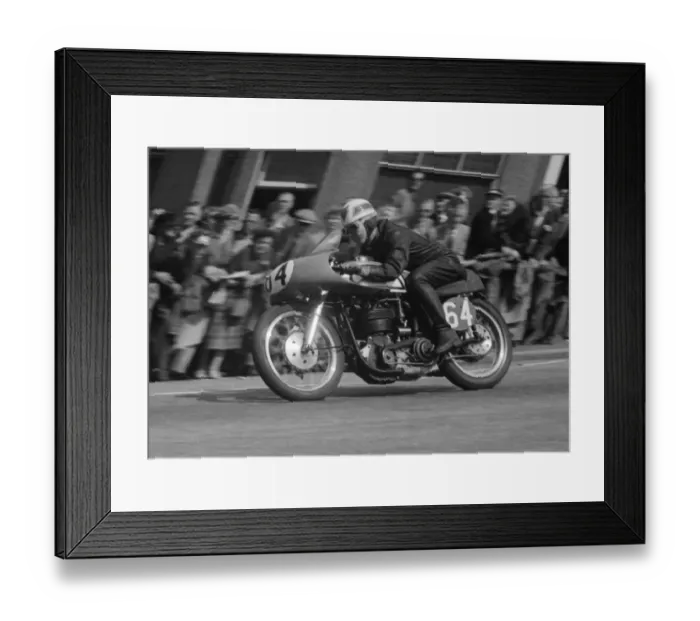 Framed Print : Frank Fox (Norton) 1955 Senior TT