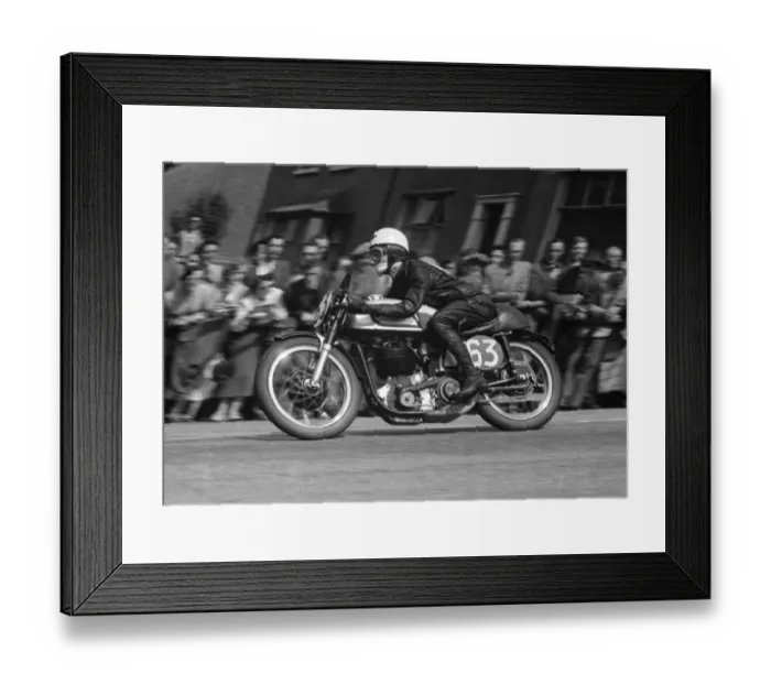 Framed Print : Maurie Quincey (Norton) 1955 Senior TT