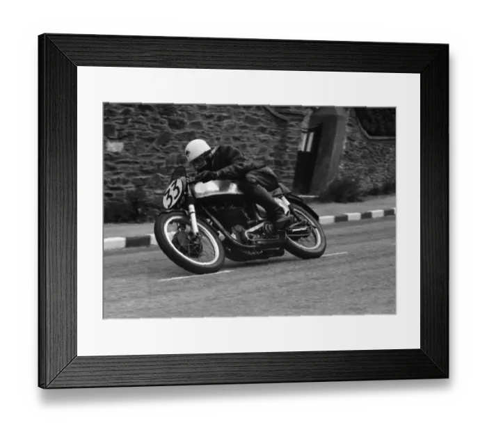 Framed Print : Len King (Norton) 1955 Junior TT Framed Print : Len King (Norton) 1955 Junior TT