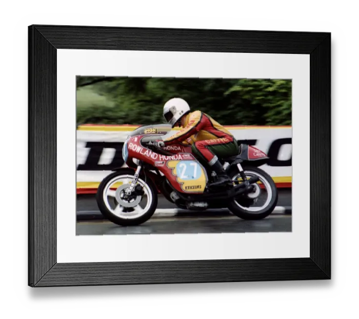 Framed Print : John Caffrey (Rowland Honda) 1980 Formula Two TT