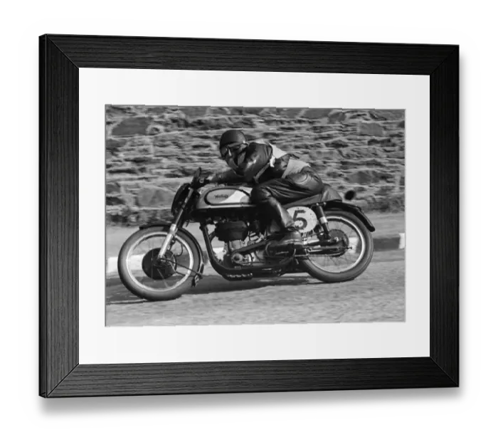 Framed Print : John Smith (Norton) 1953 Junior Manx Grand Prix