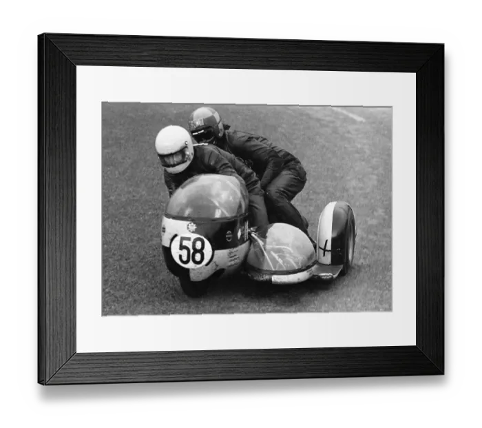 Framed Print : Bob Cass & N Panter (Triumph) 1971 750 Sidecar TT Framed Print : Bob Cass & N Panter (Triumph) 1971 750 Sidecar TT