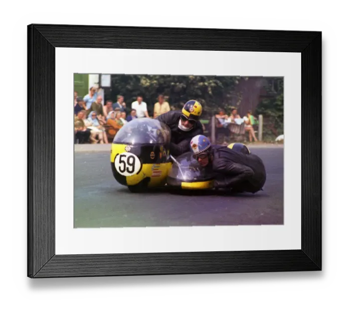 Framed Print : Bob Cass & Dave Jose (Triumph) 1971 500 Sidecar TT Framed Print : Bob Cass & Dave Jose (Triumph) 1971 500 Sidecar TT