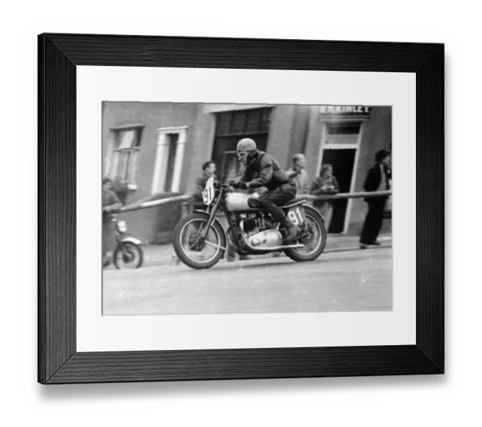 Framed Print : Js Hamilton (Triumph) 1952 Senior Clubman TT Framed Print : Js Hamilton (Triumph) 1952 Senior Clubman TT