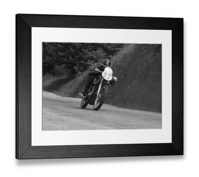Framed Print : Ken Mudford (AJS) 1951 Junior TT