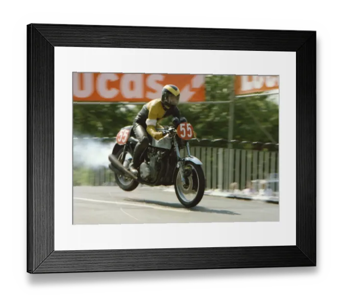 Framed Print : Asa Moyce (Kawasaki) 1976 Production TT Framed Print : Asa Moyce (Kawasaki) 1976 Production TT