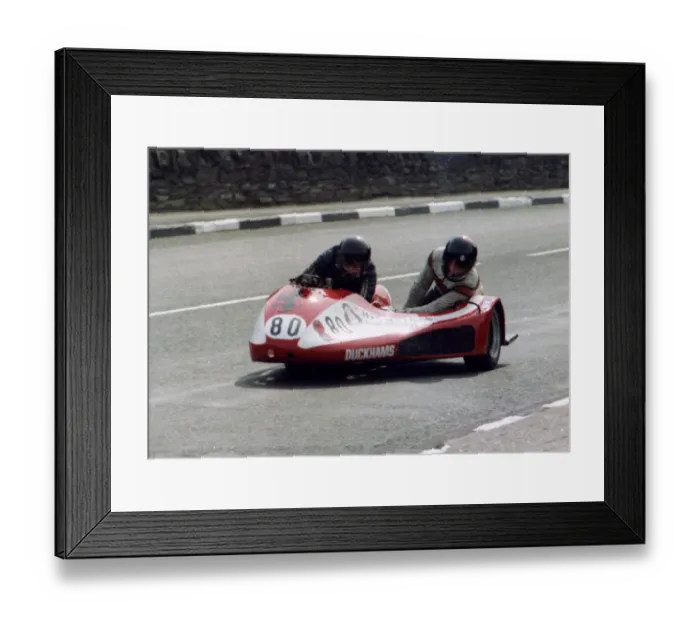 Framed Print : Bob Munro & Garry Murdoch (Chessman Imp) 1980 Sidecar TT