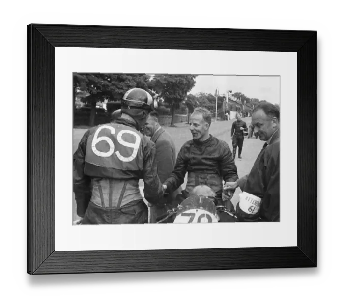 Framed Print : Ted Frend (AJS) & Peter Goodman 1947 Senior TT Framed Print : Ted Frend (AJS) & Peter Goodman 1947 Senior TT