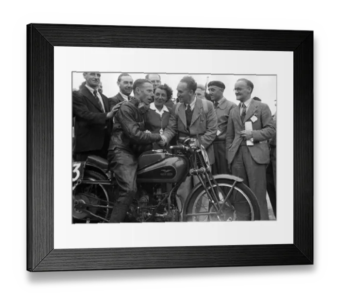 Framed Print : Manliff Barrington (Guzzi) 1947 Lightweight TT Framed Print : Manliff Barrington (Guzzi) 1947 Lightweight TT