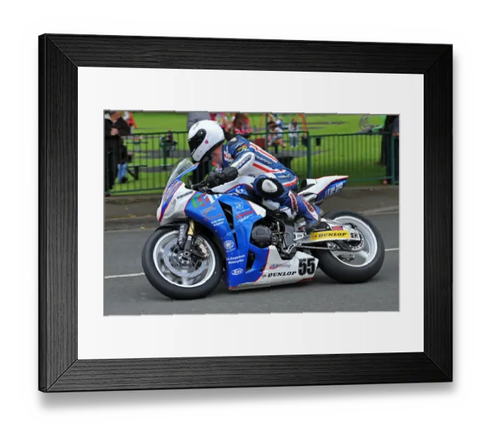 Framed Print : Colin Stephenson (Honda) 2014 Senior TT