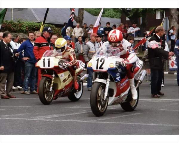 Eddie Laycock and Carl Fogarty (Honda) 1989 Formula One TT