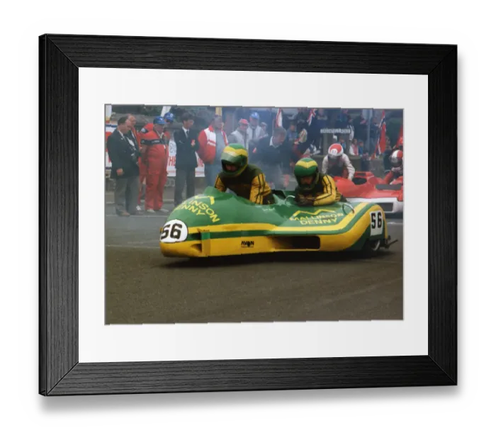 Framed Print : Norman Panton & Simon Ansell (Suzuki) 1989 Sidecar TT