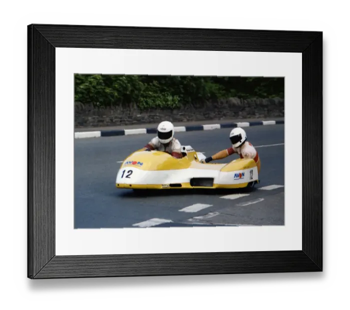 Framed Print : Derek Rumble jnr & Gareth Keep (Yamaha) 1989 Sidecar TT Framed Print : Derek Rumble jnr & Gareth Keep (Yamaha) 1989 Sidecar TT
