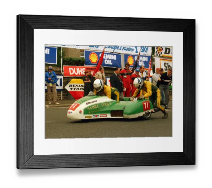 Framed Print : Dave Saville & Dave Hall (Sabre) 1988 Sidecar TT Framed Print : Dave Saville & Dave Hall (Sabre) 1988 Sidecar TT