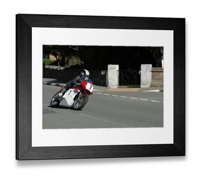 Framed Print : Mark Herbertson (AJS) 2010 Junior Classic Manx Grand Prix