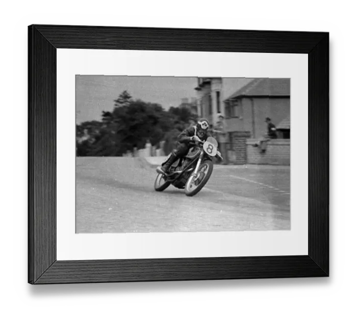 Framed Print : A A P Toher (AJS) 1950 Junior Manx Grand Prix