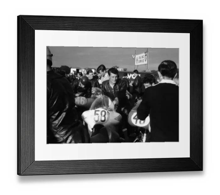 Framed Print : Dave Degens (Matchless) 1962 Senior Manx Grand Prix Framed Print : Dave Degens (Matchless) 1962 Senior Manx Grand Prix