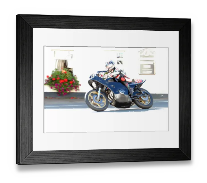 Framed Print : Frank Biggelaar (Suzuki) 2010 Post Classic TT