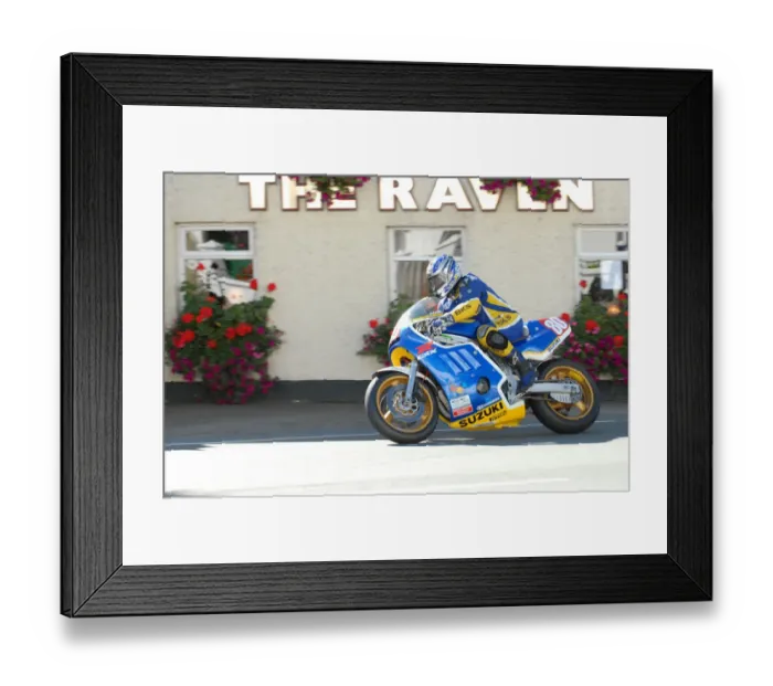 Framed Print : Andy Lovett (Suzuki) 2010 Post Classic TT