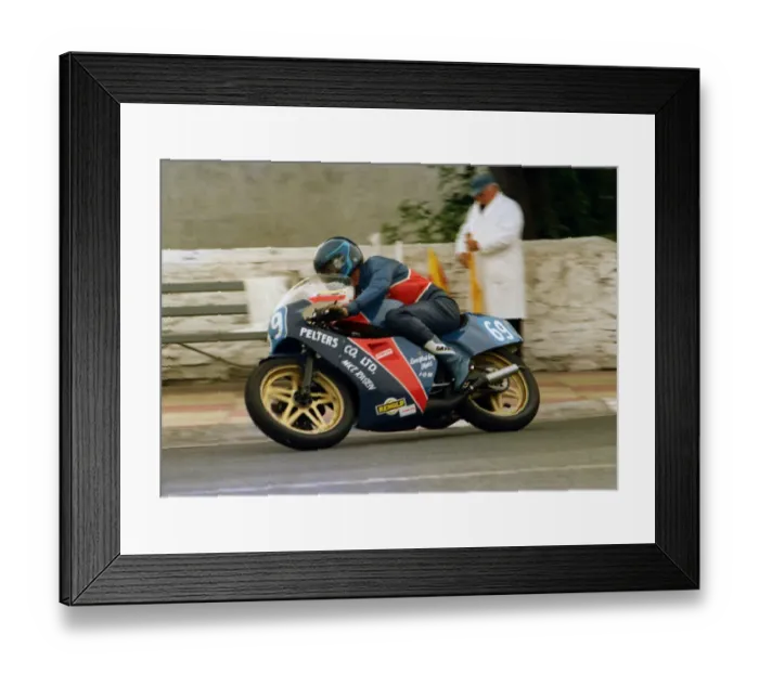 Framed Print : Bas Parrish (Yamaha) 1987 Junior Manx Grand Prix Framed Print : Bas Parrish (Yamaha) 1987 Junior Manx Grand Prix