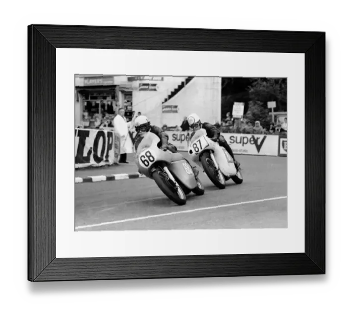 Framed Print : George Short (AJS) & Joe Thornton (Norton) 1966 Junior Manx Grand Prix Framed Print : George Short (AJS) & Joe Thornton (Norton) 1966 Junior Manx Grand Prix