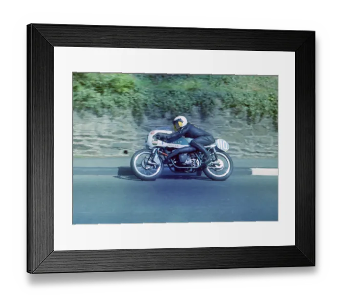 Framed Print : John Logan (JDLS Bridgestone) 1970 Junior Manx Grand Prix Framed Print : John Logan (JDLS Bridgestone) 1970 Junior Manx Grand Prix