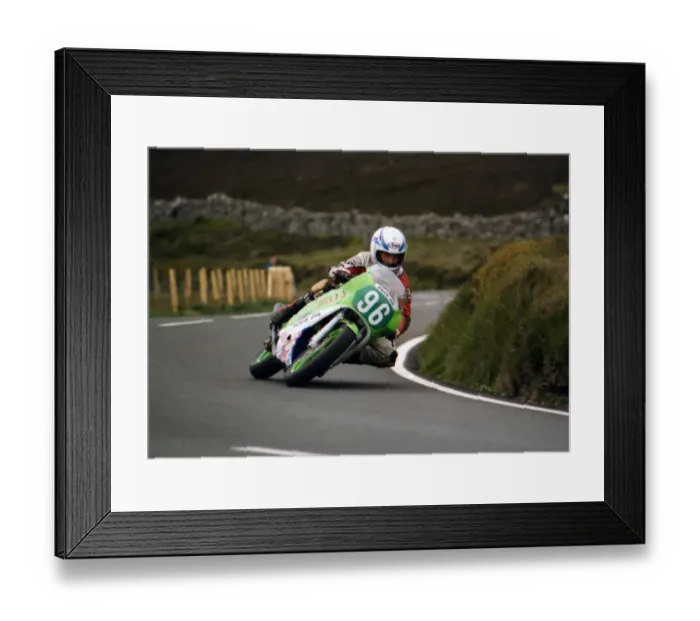 Framed Print : Barry Woodland (Kawasaki) 1989 Supersport 400 TT Framed Print : Barry Woodland (Kawasaki) 1989 Supersport 400 TT