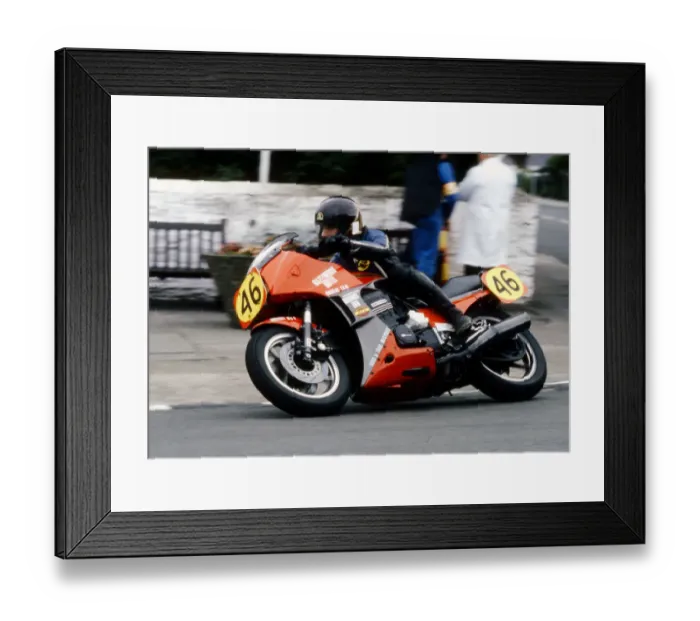 Framed Print : Kevin Hughes (Kawasaki) 1984 Senior Manx Grand Prix Framed Print : Kevin Hughes (Kawasaki) 1984 Senior Manx Grand Prix