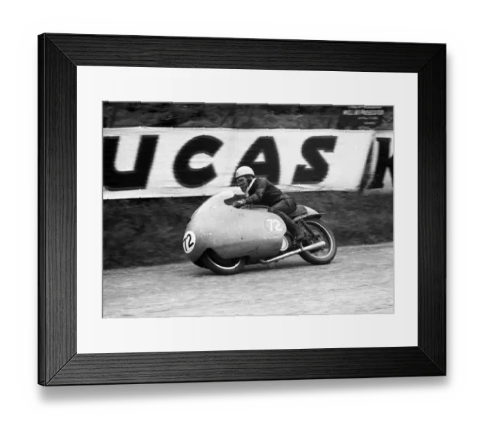 Framed Print : Ken Kavanagh (Guzzi) 1956 Junior TT Framed Print : Ken Kavanagh (Guzzi) 1956 Junior TT