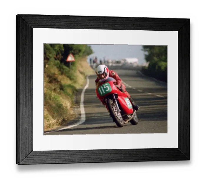 Framed Print : Dave Dock (Ducati) 1991 Lightweight Classic Manx Grand Prix
