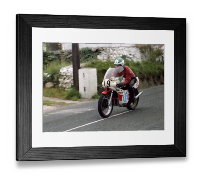 Framed Print : Dave McKinstry (Yamaha) 1980 Junior Manx Grand Prix
