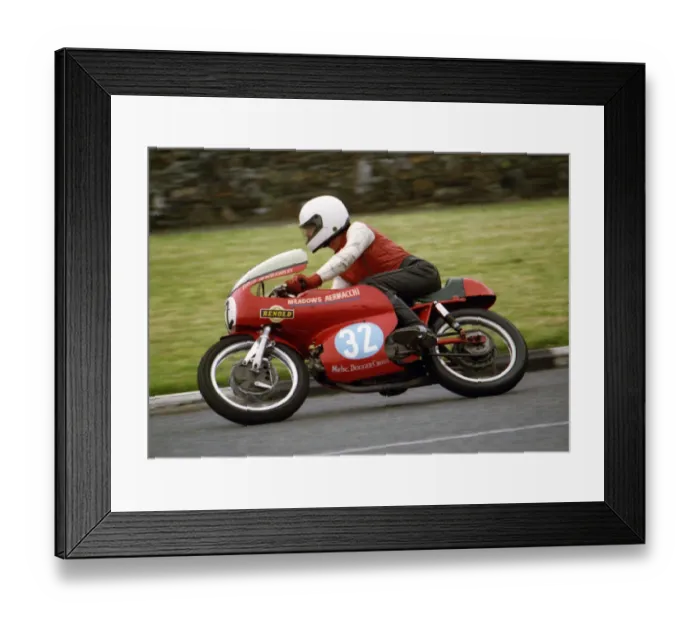 Framed Print : Dave Montgomery (Meadows Aermacchi) 1980 Junior Manx Grand Prix
