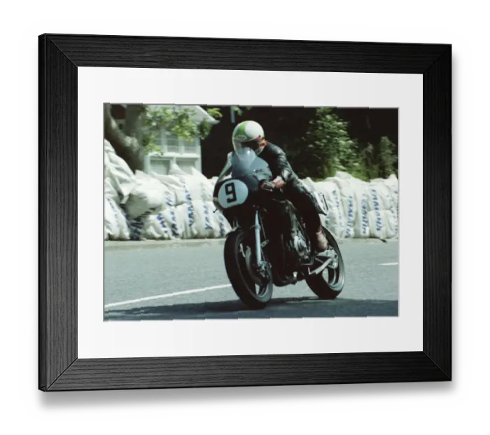 Framed Print : Alex George (Black Protest Honda) 1981 Classic TT Framed Print : Alex George (Black Protest Honda) 1981 Classic TT