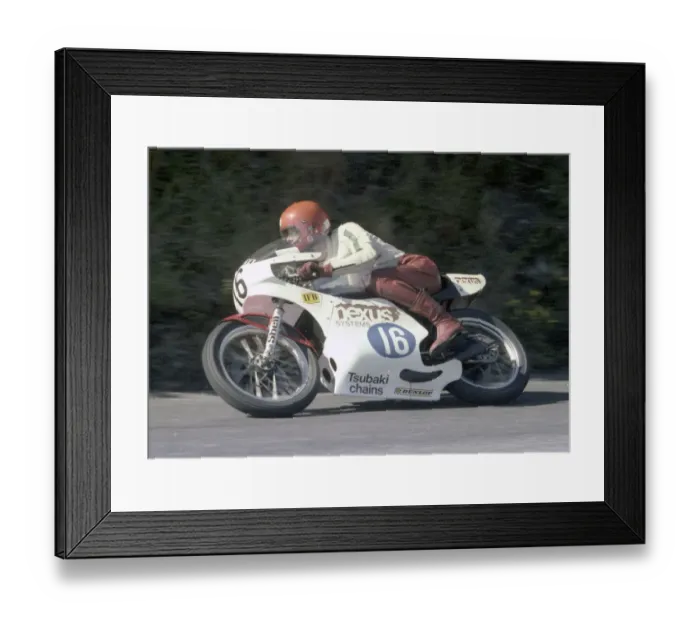 Framed Print : Allan Brew (Yamaha) 1979 Junior Manx Grand Prix