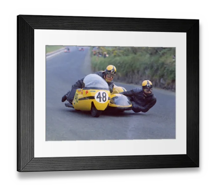 Framed Print : Fred Cornbill & Mike Tinkler (Triumph) 1970 750 Sidecar TT Framed Print : Fred Cornbill & Mike Tinkler (Triumph) 1970 750 Sidecar TT