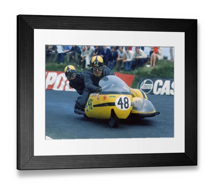 Framed Print : Fred Cornbill & Mike Tinkler (Triumph) 1970 750 Sidecar TT Framed Print : Fred Cornbill & Mike Tinkler (Triumph) 1970 750 Sidecar TT