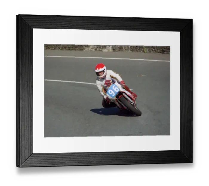 Framed Print : Derek Allan (Yamaha) 1987 Junior Manx Grand Prix Framed Print : Derek Allan (Yamaha) 1987 Junior Manx Grand Prix